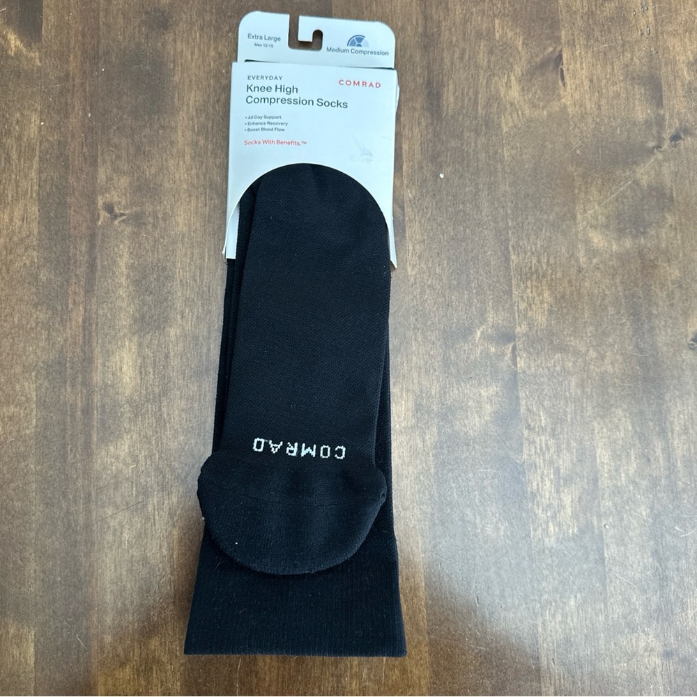 COMRAD Knee High Medium Compression‎ Socks XL Mens Black
